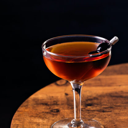 Manhattan Cocktail With Rye Whiskey Or Bourbon Sweet Vermouth And Angostura Bitters