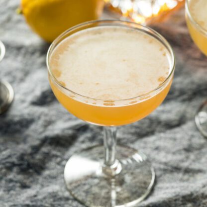 Sidecar Cocktail Cognac Brandy Orange Liqueur Lemon Juice Shaken Cocktail