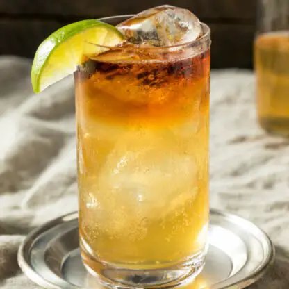 Dark And Stormy Rum Lime Juice Ginger Beer Iced Cocktail