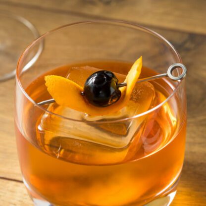 Old Fashioned Cocktail With Bourbon Sugar And Bitters