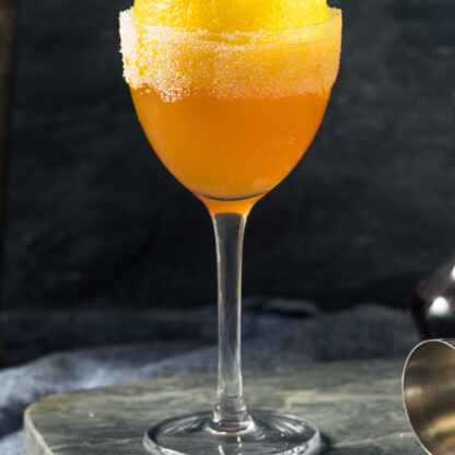 Brandy Crusta Brandy Orange Liqueur Lemon Juice Maraschino Liqueur Iced Cocktail