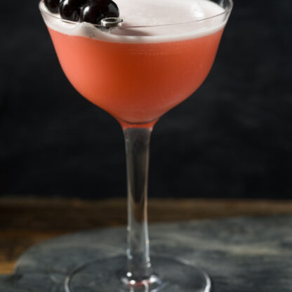 Pink Lady Cocktail With Gin Grenadine And Egg White
