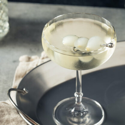Gibson Martini With Gin Dry Vermouth Shaken Cocktail