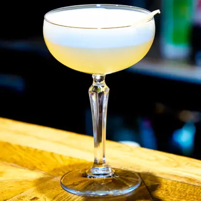 White Dragon Cocktail With Tequila Lemon Juice Orange Liqueur Egg White