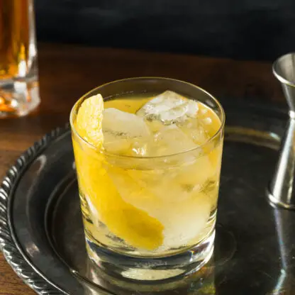 Gold Rush Cocktail With Bourbon Lemon Juice And Honey Syrup
