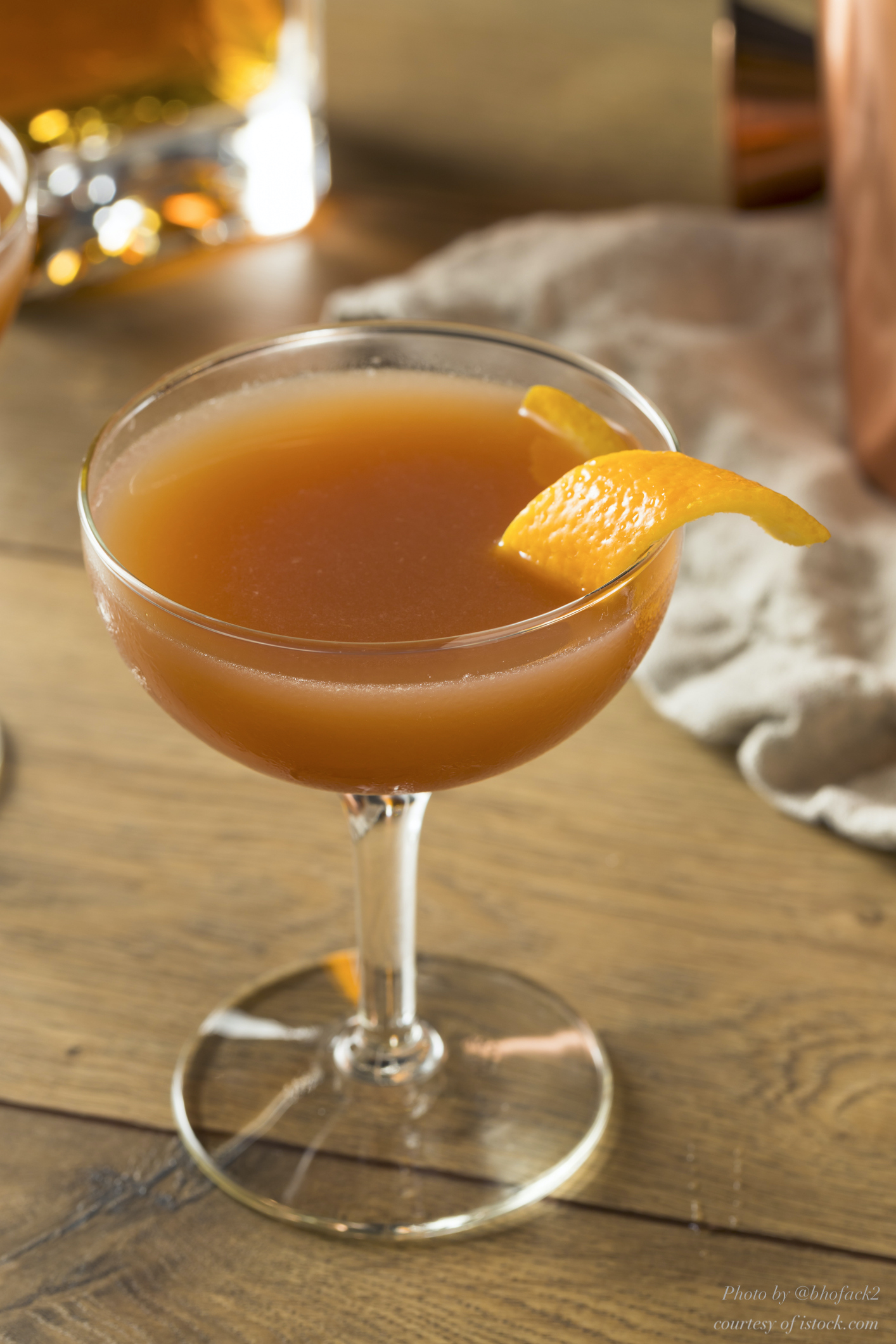 Cotillion Cocktail With Bourbon Orange Liqueur Orange Juice Lemon Juice And Aged Dark Rum