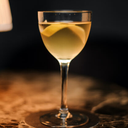 Flatiron Martini Cocktail With Dry Gin Bianco Vermouth And Orange Liqueur