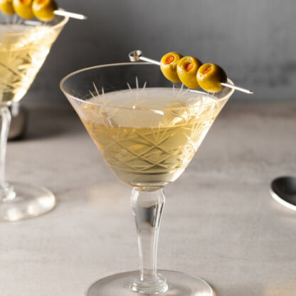 Dirty Martini Cocktail With Dry Gin Dry Vermouth Olive Brine And Olives