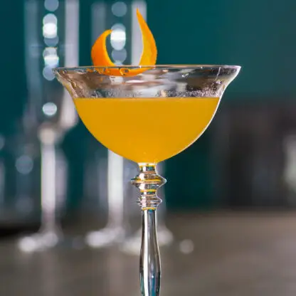 Ritz Cocktail With Cognac Orange Liqueur Lemon Juice Maraschino Liqueur And Champagne