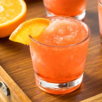 Frozen Negroni Cocktail With Gin Aperol Amaro Sweet Vermouth And Grapefruit Bitters