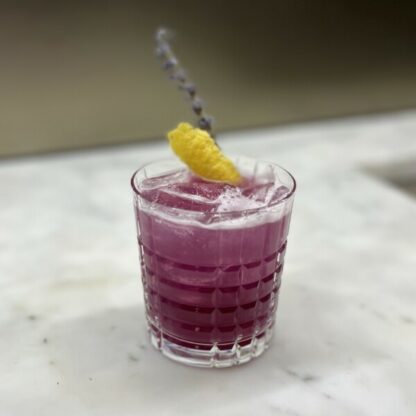 A&Quot;Plum&Quot;B With Butterfly Pea Flower Infused Tequila St-Germain Amaro Montenegro Lemon Juice