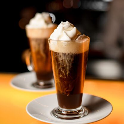 Rich Coffee Cocktail With Coffee Fernet-Branca Creme De Cacao And Whipped Cream