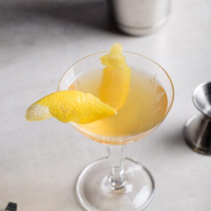 Golden Phone Cocktail With Blanco Tequila, Yellow Chartreuse, Licor 43, And Blanc Vermouth